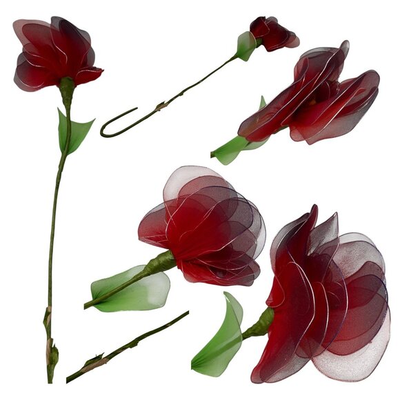 Handcrafted Artificial Multicolor Nylon Flowers Bouquet Home Event Decor - Picture 8 of 16